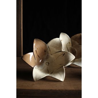 二代 宮川/真葛香山 乾山意 百合花椀 4客　P195 