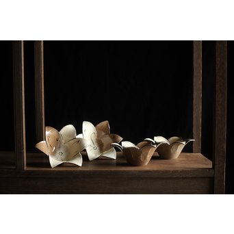 二代 宮川/真葛香山 乾山意 百合花椀 4客　P195