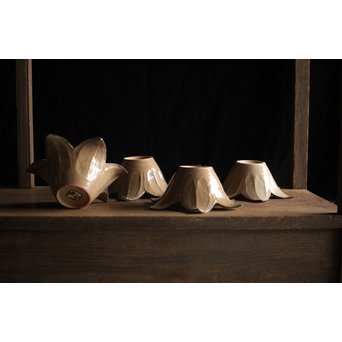 二代 宮川/真葛香山 乾山意 百合花椀 4客　P195 