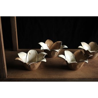 二代 宮川/真葛香山 乾山意 百合花椀 4客　P195 