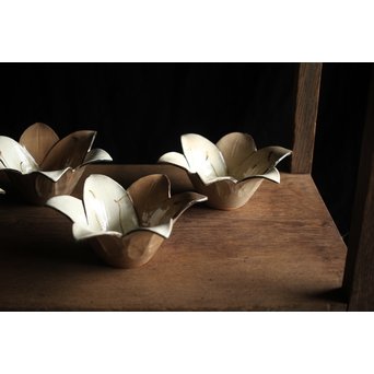 二代 宮川/真葛香山 乾山意 百合花椀 4客　P195 