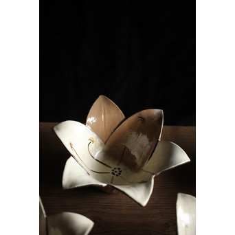 二代 宮川/真葛香山 乾山意 百合花椀 4客　P195 