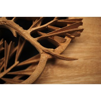 井波彫刻 弘介銘 松の深彫木彫欄間2枚1組　R2562Y 