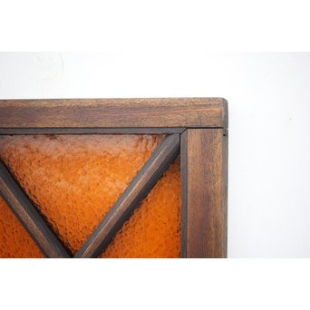 オレンジプレス色ガラス 明り取り/欄間 2枚1組　GD1281 