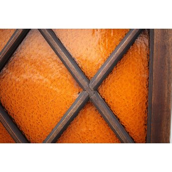 オレンジプレス色ガラス 明り取り/欄間 2枚1組　GD1281 