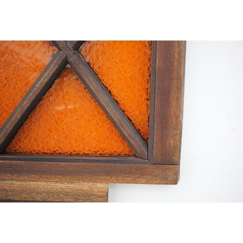 オレンジプレス色ガラス 明り取り/欄間 2枚1組　GD1281 