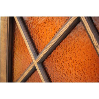 オレンジプレス色ガラス 明り取り/欄間 2枚1組　GD1281 