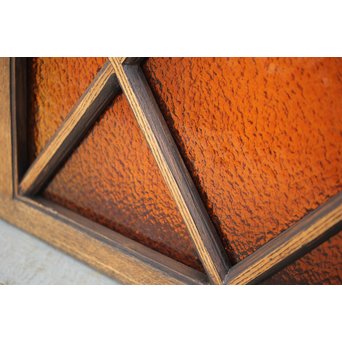 オレンジプレス色ガラス 明り取り/欄間 2枚1組　GD1281 