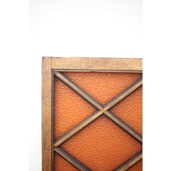 オレンジプレス色ガラス 明り取り/欄間 2枚1組　GD1281 