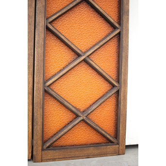 オレンジプレス色ガラス 明り取り/欄間 2枚1組　GD1281 