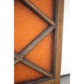 オレンジプレス色ガラス 明り取り/欄間 2枚1組　GD1281 