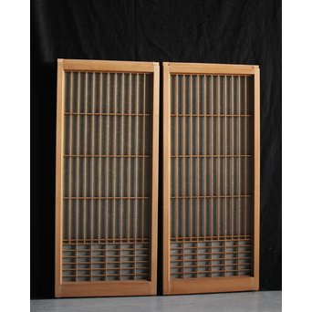 雲竜ガラス 白木書院 2枚1組　R2564