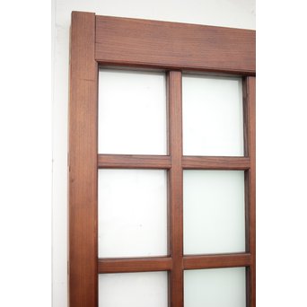 総欅 ガラス格子蔵戸　W991 