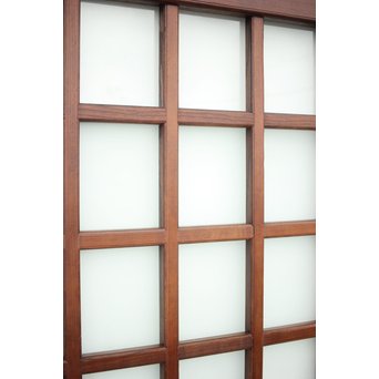 総欅 ガラス格子蔵戸　W991 