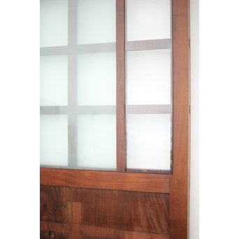 総欅 ガラス格子蔵戸　W991 