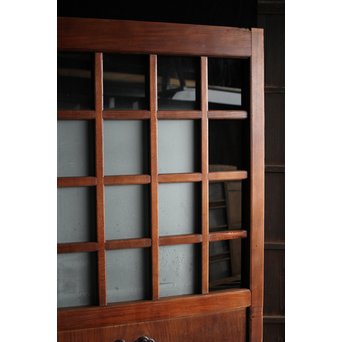 総欅 ガラス格子蔵戸　W991 