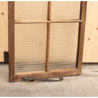 洋館デザイン金具のプレスガラス窓 2枚1組　GD1287 ※実際は上にぶら下がっている金具が下部に来ます