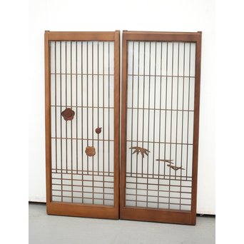 松竹梅 両面ガラス書院 2枚1組　R2560