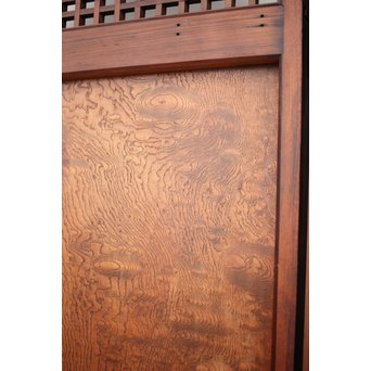 玉杢腰板 組子格子建具 2枚1組　L1029Y 