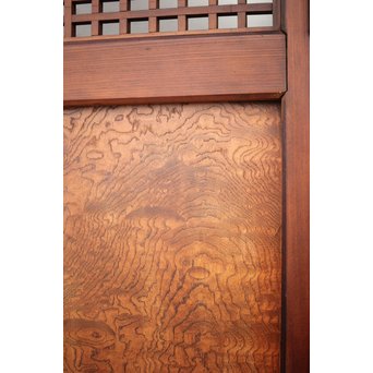 玉杢腰板 組子格子建具 2枚1組　L1029Y 