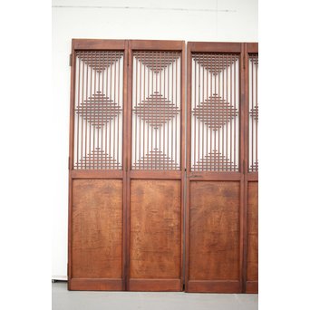 玉杢腰板 組子格子建具 2枚1組　L1029Y 