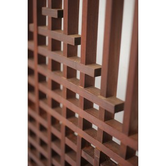 玉杢腰板 組子格子建具 2枚1組　L1029Y 