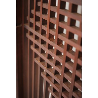 玉杢腰板 組子格子建具 2枚1組　L1029Y 