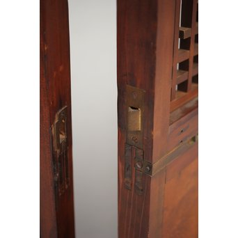 玉杢腰板 組子格子建具 2枚1組　L1029Y 