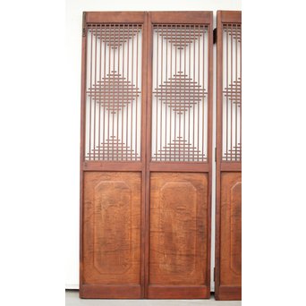 玉杢腰板 組子格子建具 2枚1組　L1029Y 