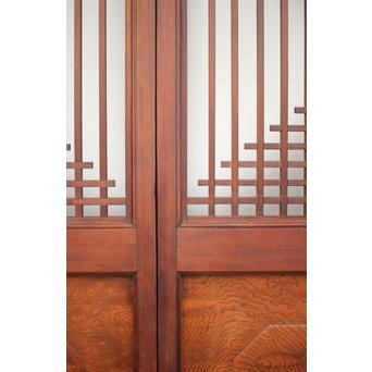 玉杢腰板 組子格子建具 2枚1組　L1029Y 