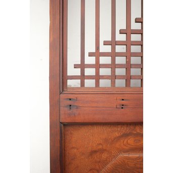 玉杢腰板 組子格子建具 2枚1組　L1029Y 