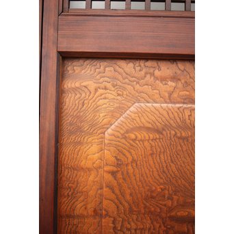 玉杢腰板 組子格子建具 2枚1組　L1029Y 