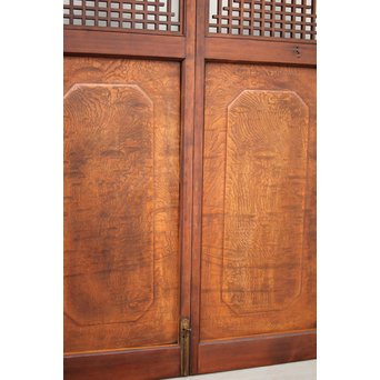 玉杢腰板 組子格子建具 2枚1組　L1029Y 