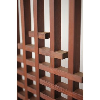 玉杢腰板 組子格子建具 2枚1組　L1029Y 