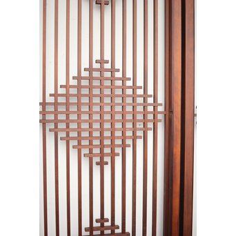 玉杢腰板 組子格子建具 2枚1組　L1029Y 