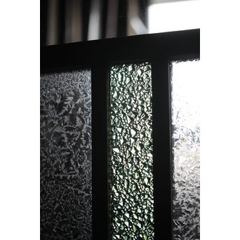 黄色と緑色ガラスの白木建具S 2枚1組　GD1289Y 