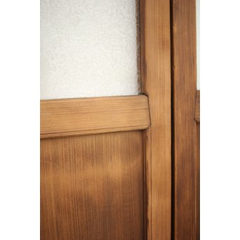 黄色と緑色ガラスの白木建具S 2枚1組　GD1289Y 