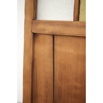 黄色と緑色ガラスの白木建具S 2枚1組　GD1289Y 