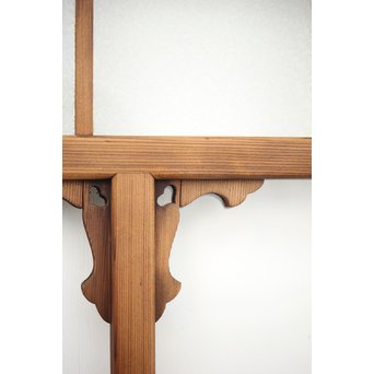 黄色と緑色ガラスの白木建具S 2枚1組　GD1289Y 