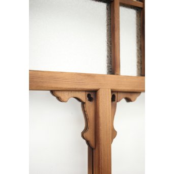 黄色と緑色ガラスの白木建具S 2枚1組　GD1289Y 