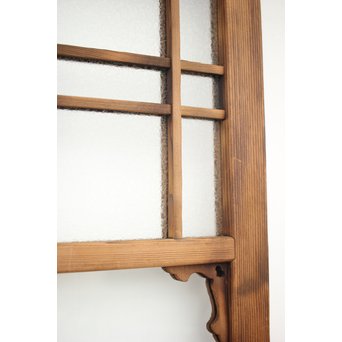 黄色と緑色ガラスの白木建具S 2枚1組　GD1289Y 