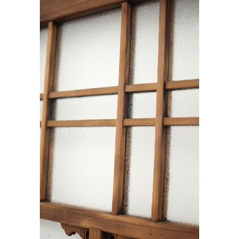 黄色と緑色ガラスの白木建具S 2枚1組　GD1289Y 