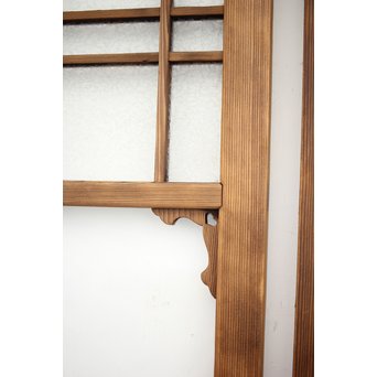 黄色と緑色ガラスの白木建具S 2枚1組　GD1289Y 