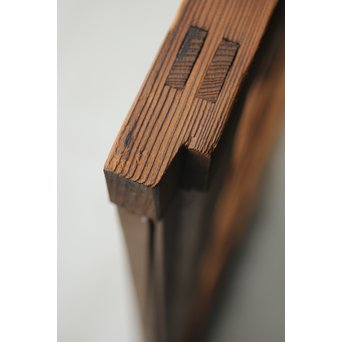 黄色と緑色ガラスの白木建具S 2枚1組　GD1289Y 