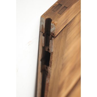 黄色と緑色ガラスの白木建具S 2枚1組　GD1289Y 