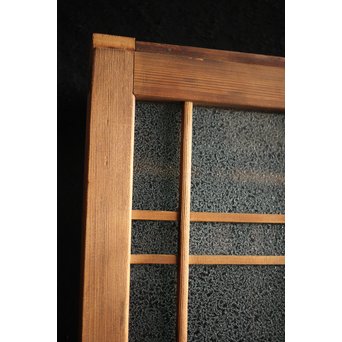 黄色と緑色ガラスの白木建具S 2枚1組　GD1289Y 