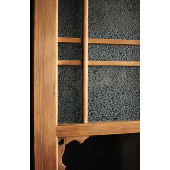 黄色と緑色ガラスの白木建具S 2枚1組　GD1289Y 