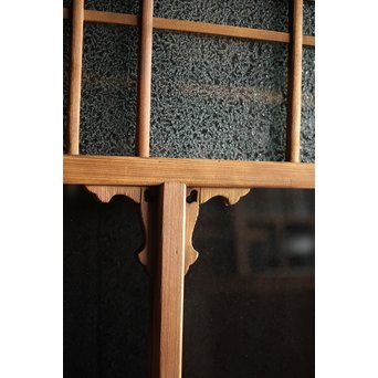 黄色と緑色ガラスの白木建具S 2枚1組　GD1289Y 