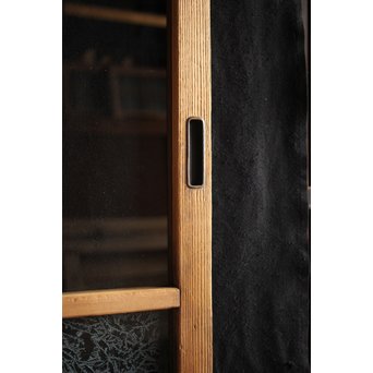 黄色と緑色ガラスの白木建具S 2枚1組　GD1289Y 