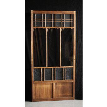 黄色と緑色ガラスの白木建具S 2枚1組　GD1289Y 